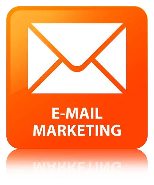 E-mail marketing arancione pulsante quadrato — Foto Stock