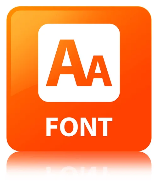 Font orange square button — Stock Photo, Image