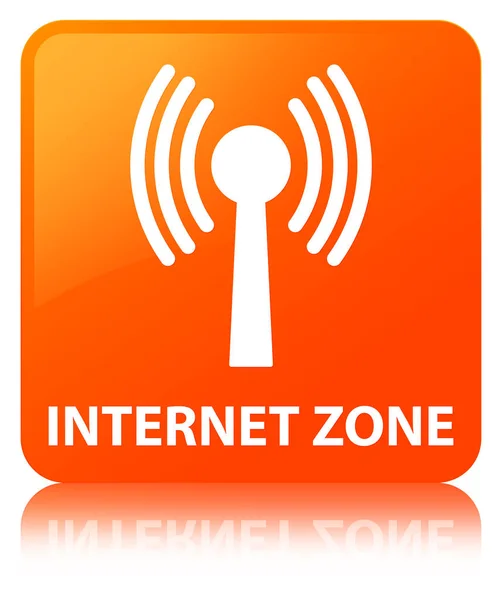 Internet-Zone (Wlan-Netzwerk) orange quadratische Taste — Stockfoto