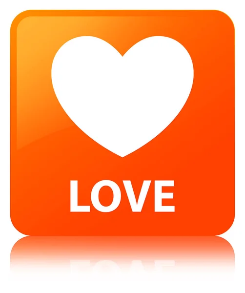 Любов помаранчева квадратна кнопка — стокове фото