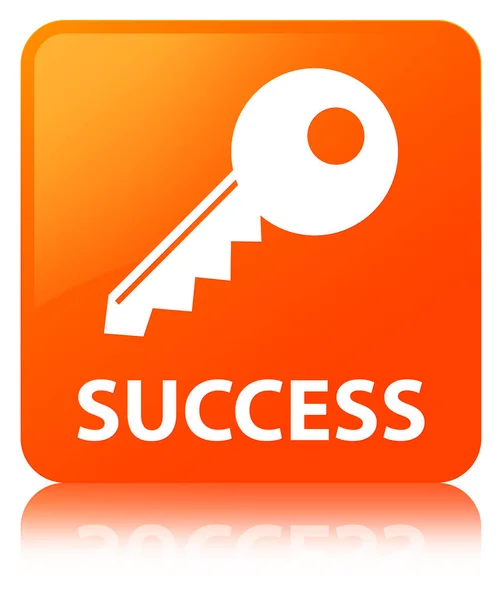 Éxito (icono clave) botón cuadrado naranja —  Fotos de Stock
