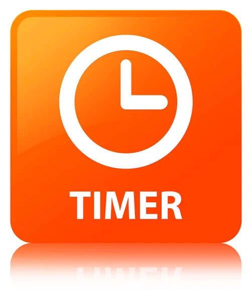 Čtvercové tlačítko časovače oranžové — Stock fotografie