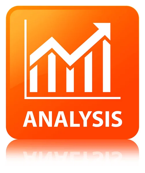 Analys (statistik ikon) orange fyrkantig knapp — Stockfoto