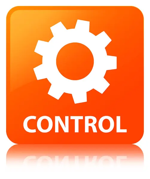 Control (settings icon) orange square button — Stock Photo, Image