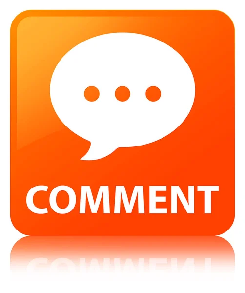 Comment (conversation icon) orange square button — Stock Photo, Image