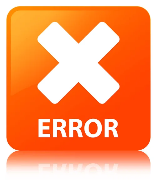 Error (cancelar icono) botón cuadrado naranja — Foto de Stock