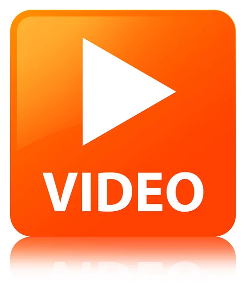 Vídeo laranja botão quadrado — Fotografia de Stock
