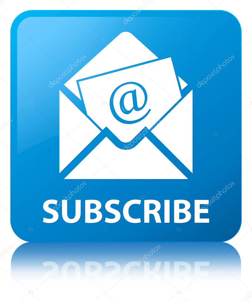 Subscribe (newsletter email icon) cyan blue square button