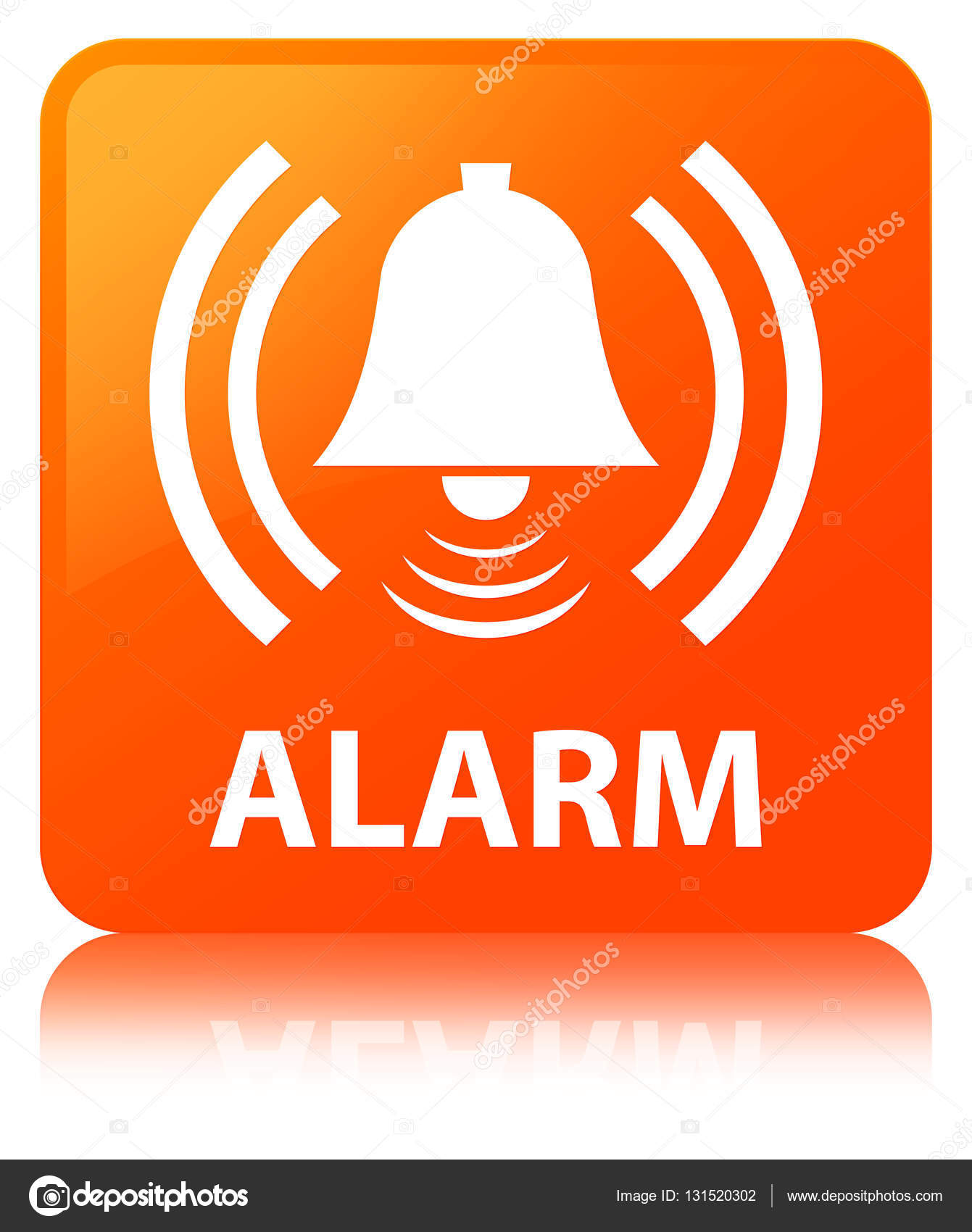 Alarm (bell icon) orange square button Stock Photo by ©FR_Design 131520302