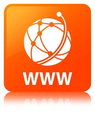 Www (küresel ağ simgesini) turuncu kare düğme