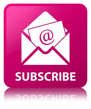 (Haber bülteni e-posta simgesi) abone pembe kare düğme