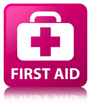 İlk yardım pembe kare düğme