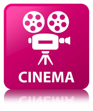 Sinema (video kamera simgesi) pembe kare düğme