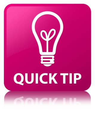 Çabuk uç (ampul simgesi) pembe kare düğme