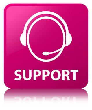 Destek (müşteri bakım simgesi) pembe kare düğme