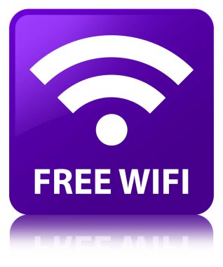 Ücretsiz Wi-Fi mor kare düğme