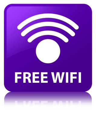 Ücretsiz Wi-Fi mor kare düğme