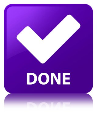 (Simge doğrulama) mor kare düğme