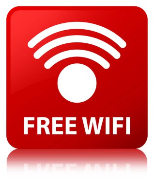 Ücretsiz Wi-Fi kırmızı kare düğme