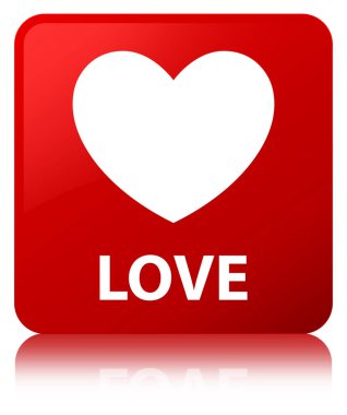 Aşk kırmızı kare düğme