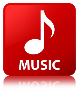 Müzik kırmızı kare düğme