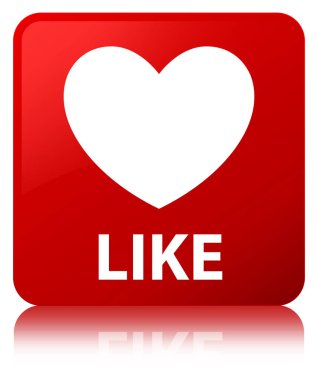 (Kalp simgesi) kırmızı kare düğmesinin