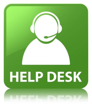 Yardım Danışma (müşteri bakım simgesi) yumuşak yeşil kare düğmesi