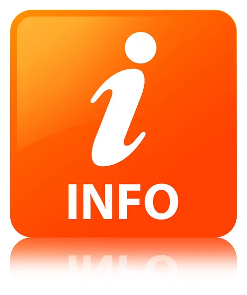 Info oranje vierkante knop — Stockfoto