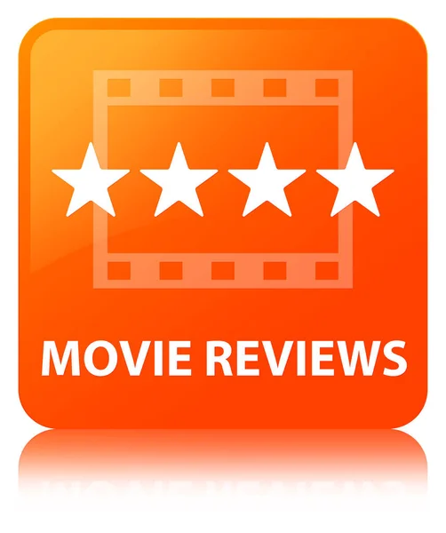 Film reviews oranje vierkante knop — Stockfoto