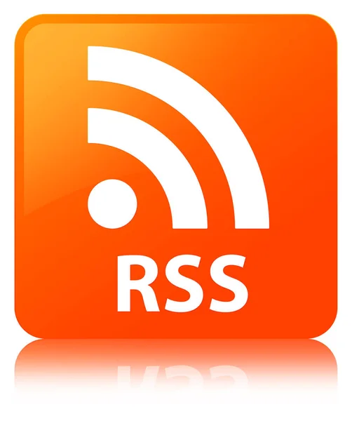 Rss 橙色方形按钮 — 图库照片