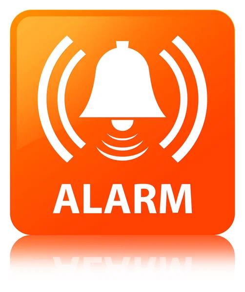 Alarm (Glockensymbol) orange quadratische Taste — Stockfoto