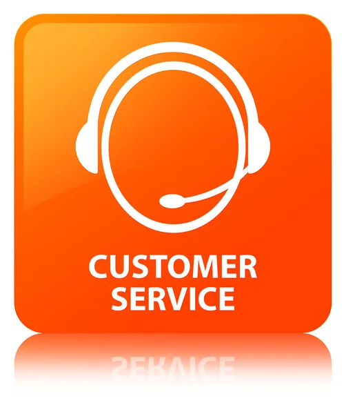 Customer service (customer care icon) orange square button