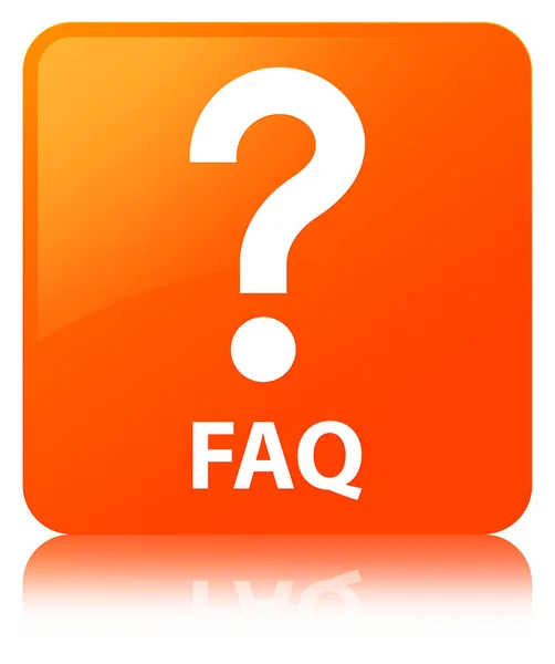 Faq (question icon) orange square button — Stock Photo, Image