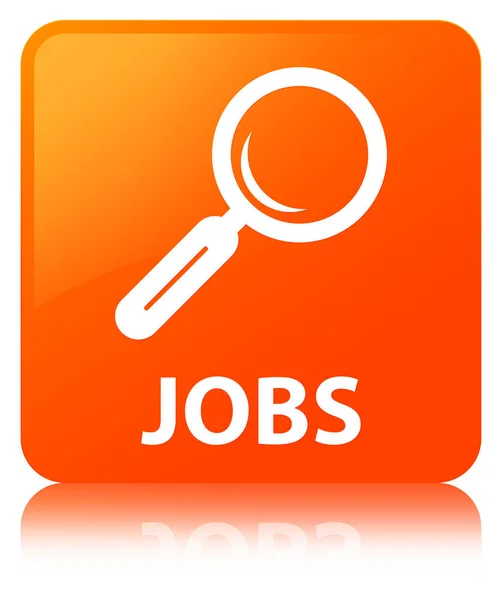 Jobs orange quadratischer Knopf — Stockfoto