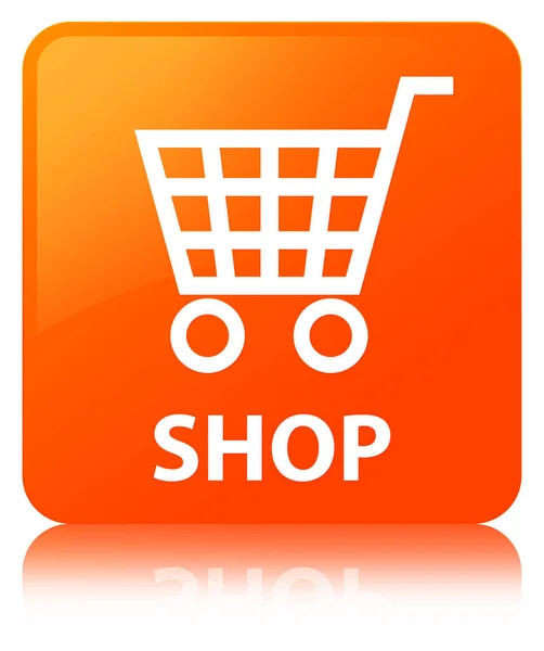 Shop orange square button — Stock Photo, Image