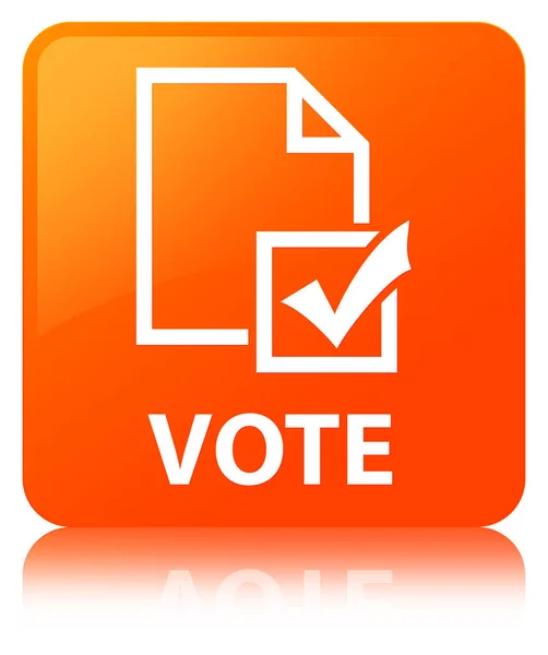 투표 (설문 아이콘) 주황색 사각형 버튼 — 스톡 사진