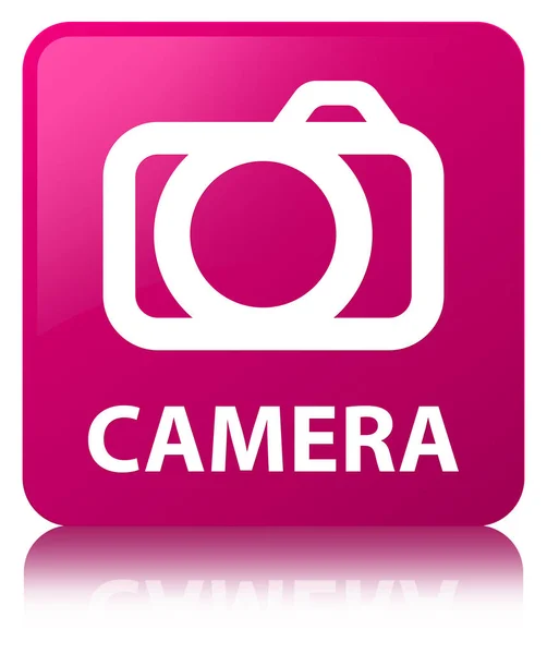 カメラは、ピンクの正方形ボタン — ストック写真
