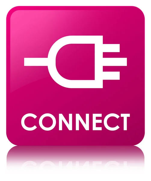 Różowy kwadrat przycisk połączenia — Zdjęcie stockowe