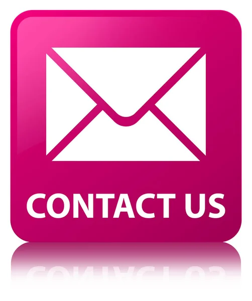 Kontakt (e-mail ikona) przycisk różowy kwadrat — Zdjęcie stockowe