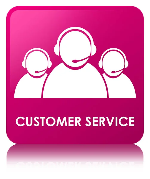 Customer service (team ikon) rosa fyrkantig knapp — Stockfoto