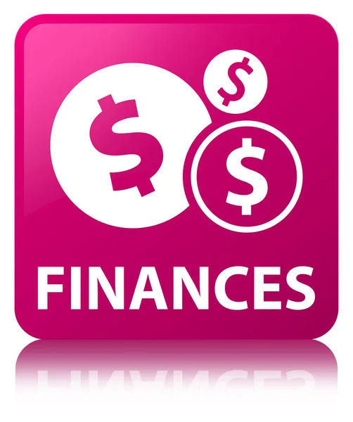Finanças (sinal de dólar) botão quadrado rosa — Fotografia de Stock