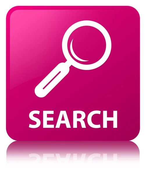 Search pink square button — Stock Photo, Image