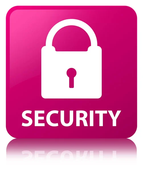 보안 (자물쇠 아이콘) 분홍색 사각형 버튼 — 스톡 사진