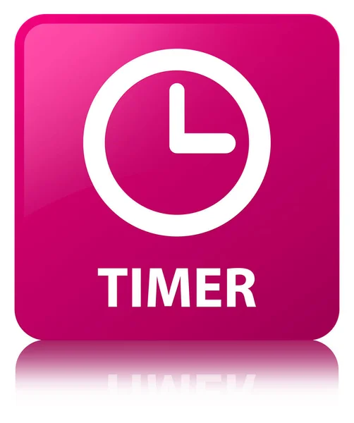 Timer pink square button — Stock Photo, Image