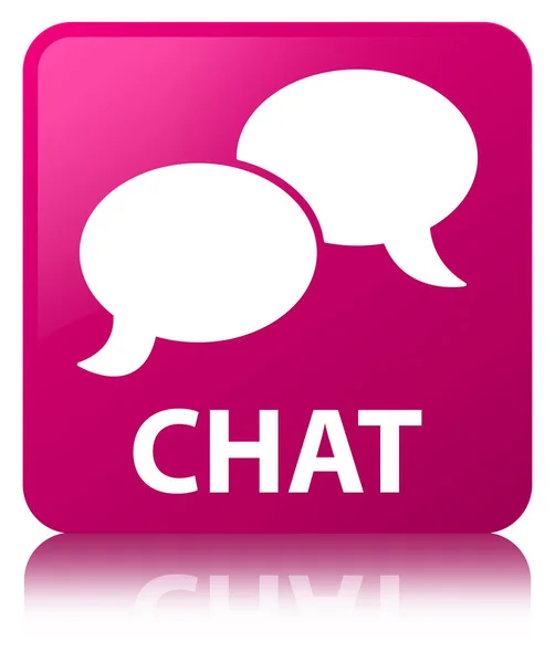 Pulsante quadrato rosa Chat — Foto Stock