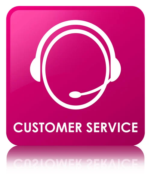Servicio al cliente (icono de atención al cliente) botón cuadrado rosa —  Fotos de Stock
