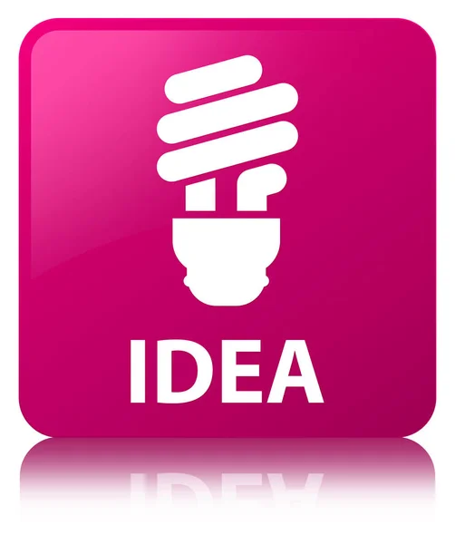 Idée (icône ampoule) bouton carré rose — Photo