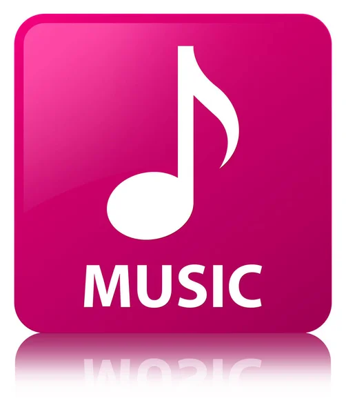 Muziek roze vierkante knop — Stockfoto