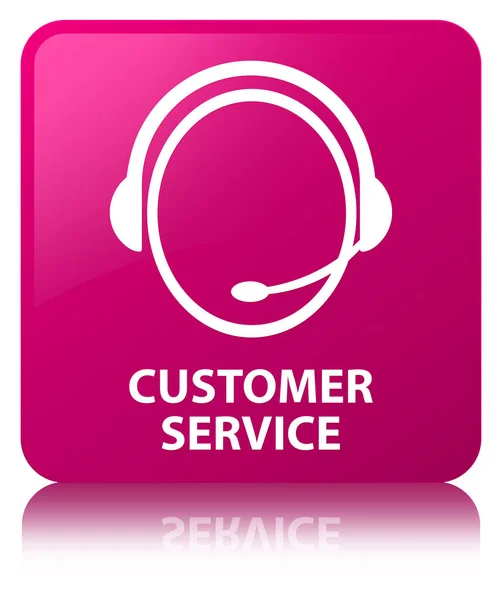 Zákazníkům služby (zákaznické péče ikonu) růžové čtvercové tlačítko — Stock fotografie