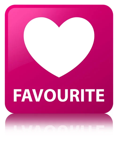 Favourite (heart icon) pink square button — Stock Photo, Image